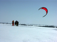 Обучение сноукайтингу на коротких стропах